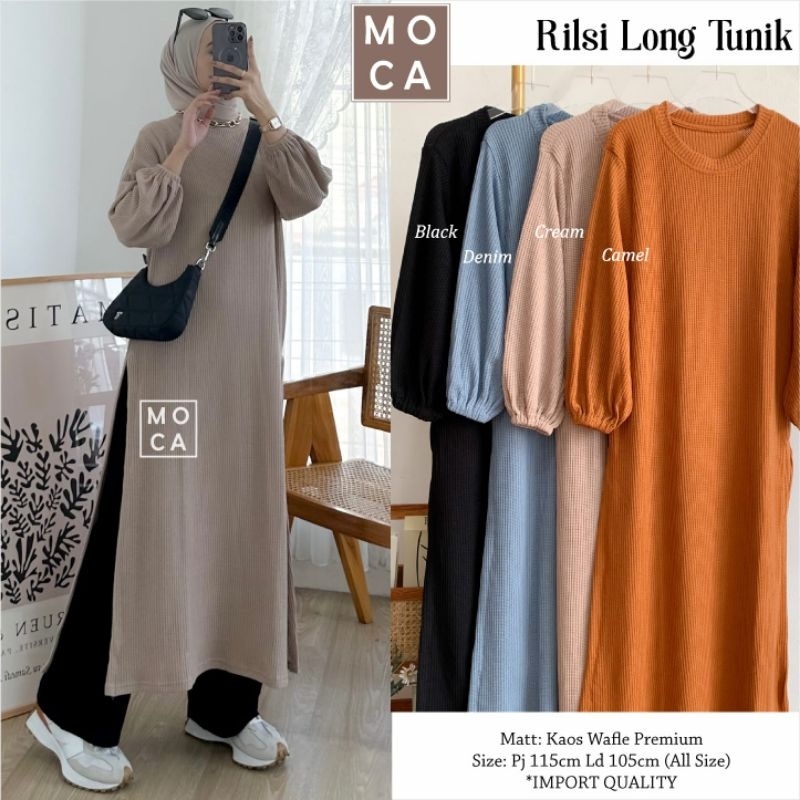 RILSI TUNIK ORI MOCA | Ld105 Kaos Wafle Premiun