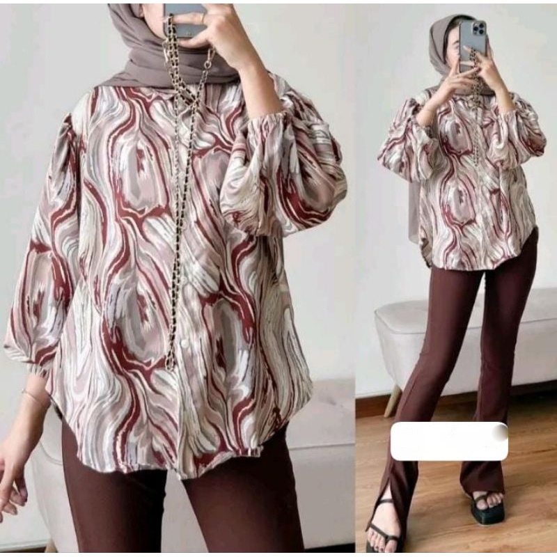 ZASKIA- Blouse Shakila Ghalaxie Marble