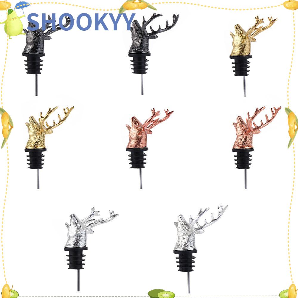 CHOOKYY Wine Pourer Gadget Kepala Rusa Stag Unik Hiasan Natal Aerator Anggur