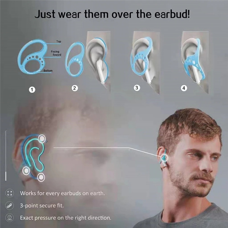 1pasang Baru Sederhana Bluetooth-Kompatibel Anti-Jatuh Olahraga ear Hook Silikon Food Grade Keepods Tahan Lama Nirkabel In-ear Earphone Earbud Pemegang