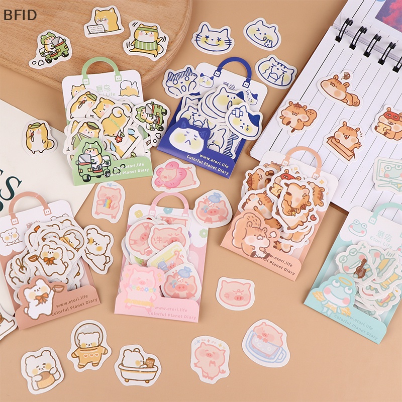 [BFID] 40pcs/lot Stiker Hewan Kawaii Lucu Kalender Diary Jurnal Stiker Dekorasi Alat Tulis [ID]