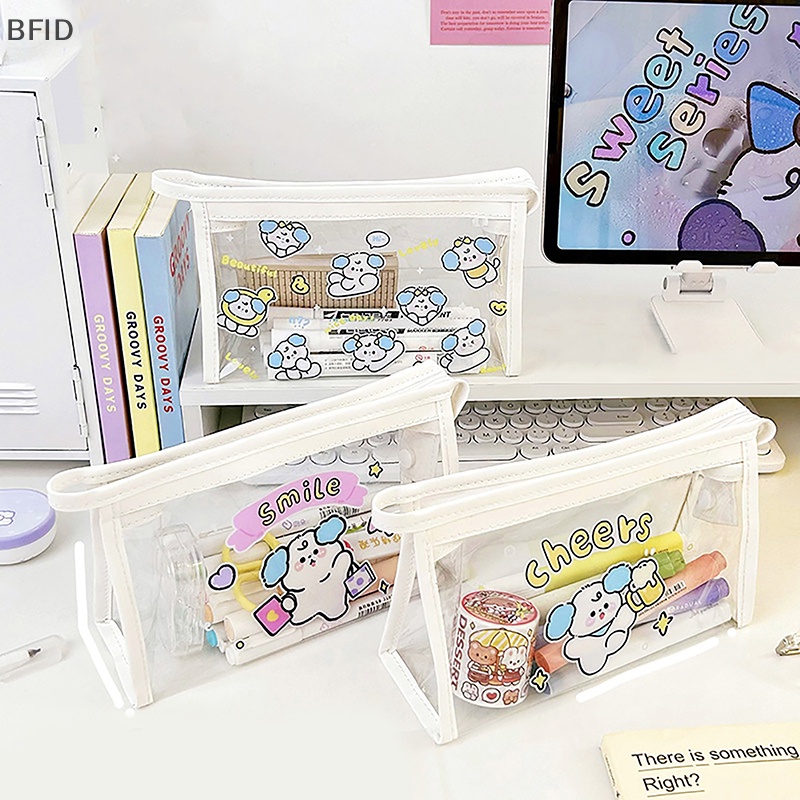 [BFID] Novelty Animals Transparan PVC Kapasitas Besar Tas Pensil Lucu Pouch Portable Tahan Air Tempat Pensil Sekolah Kantor Supplie [ID]