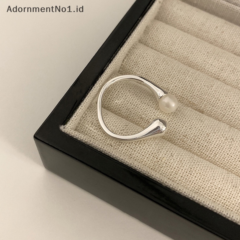 [AdornmentNo1] Cincin mutiara simulasi minimalis lucu ukuran yang dapat disesuaikan gaya korea Fashion pesta pernikahan Vintage cincin jari wanita hadiah perhiasan