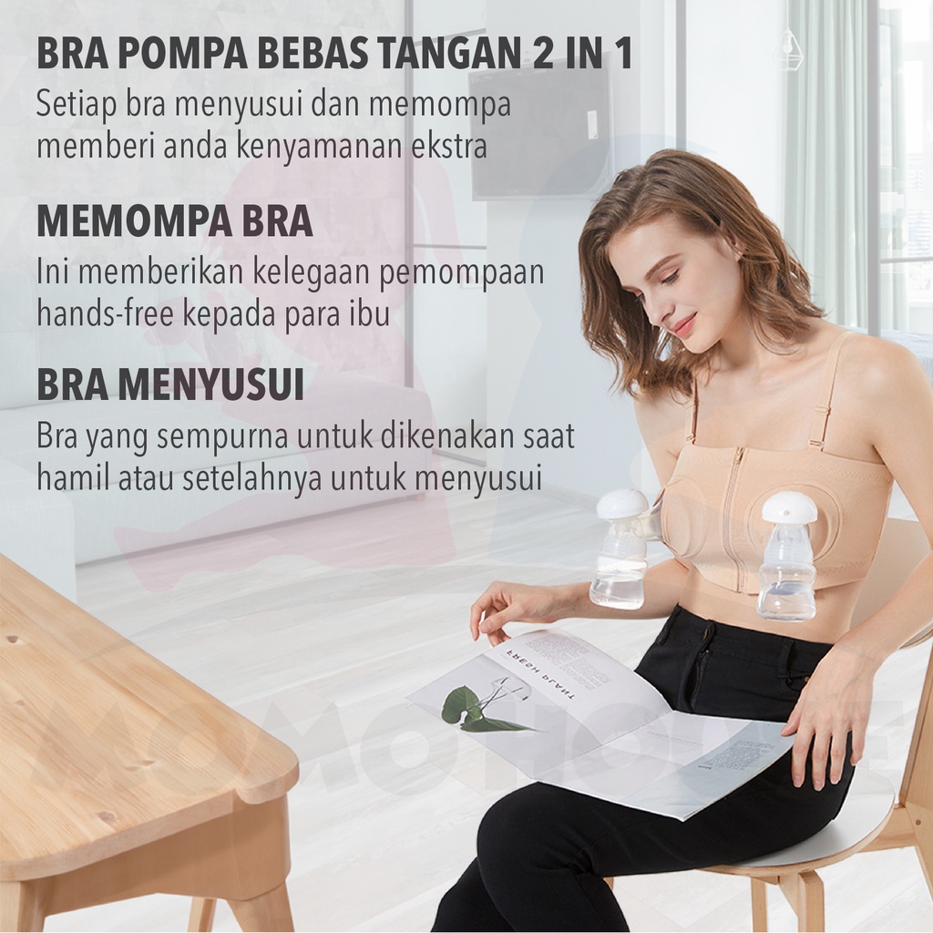 MOMO HOUSE Pumping Bra Hands Free Pumping Bra Bra Untuk Pompa Asi Handsfree Pumping Bra Bh Pompa Asi Tanpa Di Pegang Bra Pompa Asi bh Pompa Asi