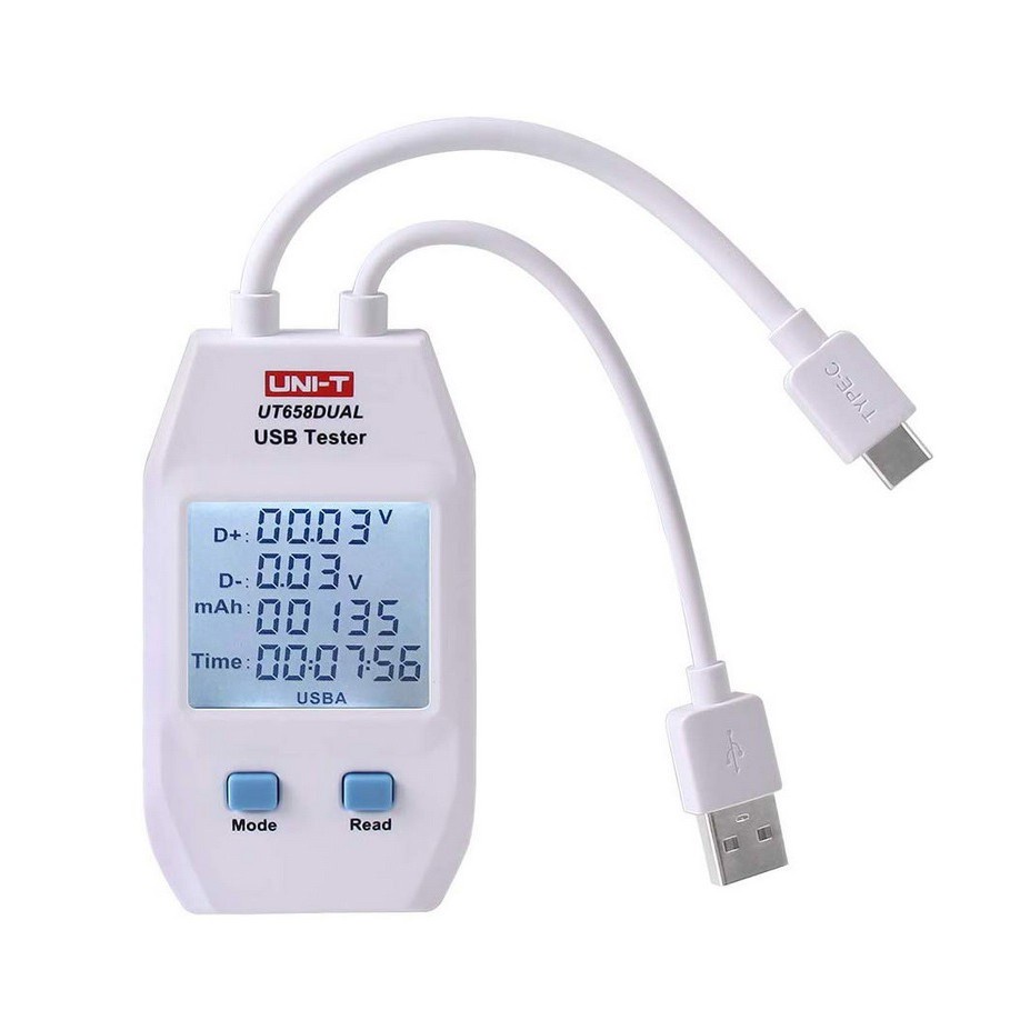 AKN88 - UNI-T UT658DUAL - Portable Dual USB Voltmeter Power Meter Tester