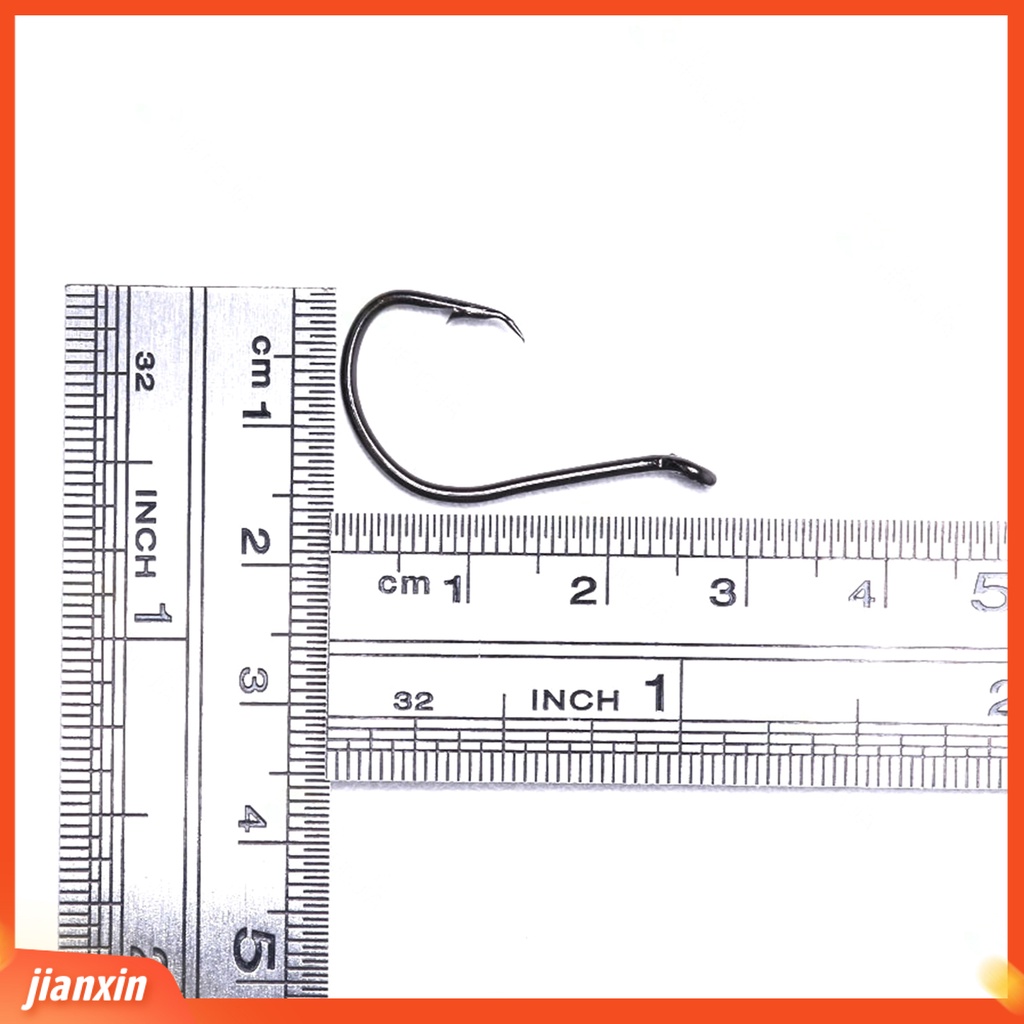 (In Stock) 160Pcs Didedikasikan Memancing J Hook Kekuatan Tinggi Mudah Digunakan Reusable Tahan Lama Fishing Hook Untuk Outdoor