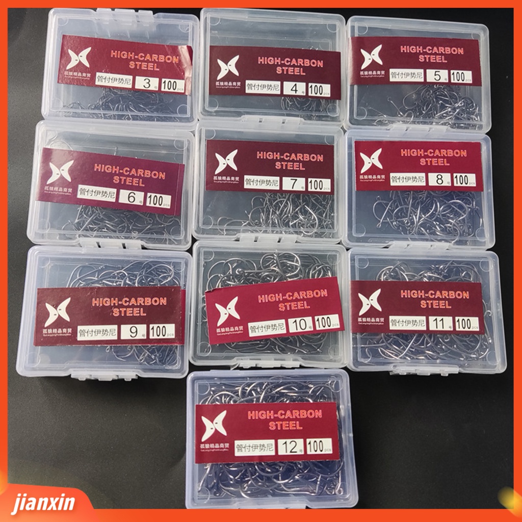 (In Stock) 1000Pcs Nomor 3-12 Tajam Memancing Jig Hook Compact Tahan Korosi Umur Panjang Beberapa Kait Memancing Untuk Pecinta Memancing