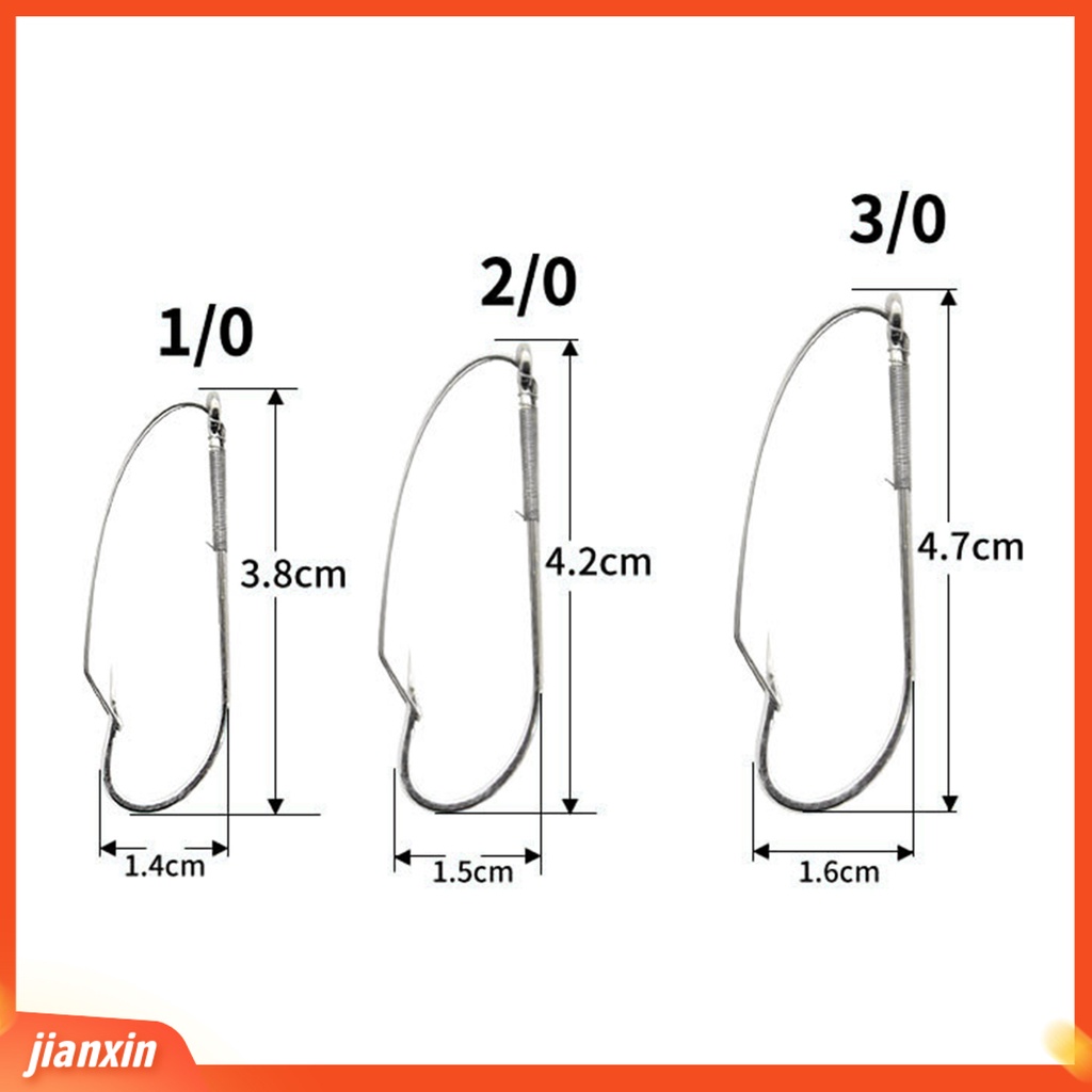 (In Stock) 10Pcs /Box Kait Memancing Berduri Portabel Kokoh Anti-Gantung Bawah Umur Panjang Memancing J Hook Untuk Outdoor