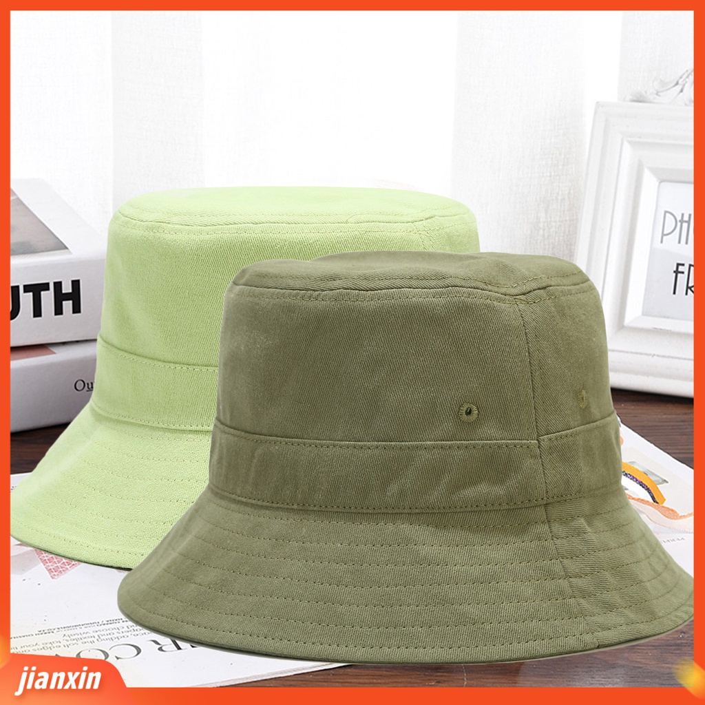 (In Stock) Topi Matahari Lipat Sun Block Katun Trendy Outdoor Topi Bucket Panas Untuk Outdoor