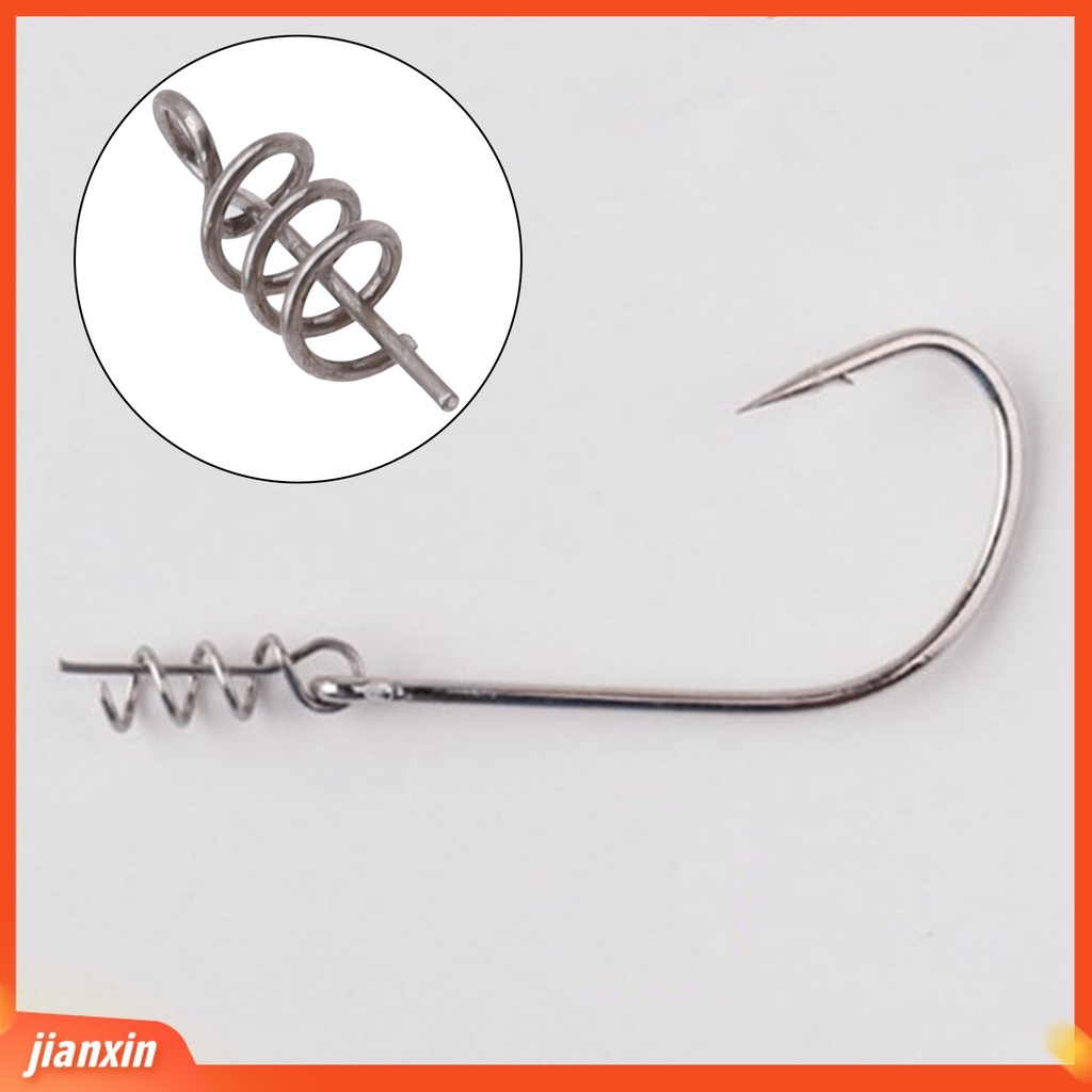 (In Stock) 50 Pcs Umpan Lock Pin Stainless Steel Umpan Lembut Memancing Tackle Aksesoris Lure Spring Pins Memancing Luar Ruangan