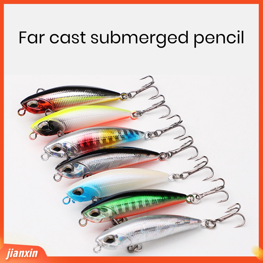 (In Stock) 5cm/5g Umpan Bionik Desain Simulasi Warna Terang Tenggelam Lambat 3D Mata Ikan Dengan Kait Tajam Air Asin Air Tawar Sangat Simulasi Keras Memikat Perlengkapan Memancing