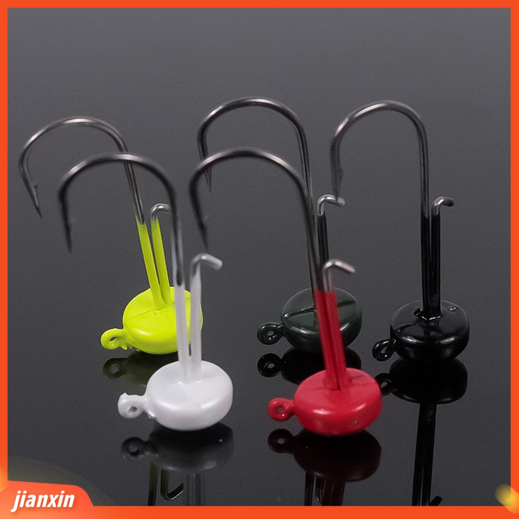 (In Stock) 5Pcs /Set 4g Kait Pancing Kepala Jamur Non-Deformed Lead Ned Rig Jig Head Finesse Mushroom Bait Hook Untuk Outdoor
