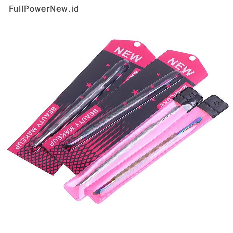 Power Stainless Steel Kutikula Pendorong Kuku Double Ended Spoon Nail Art Pedicure Alat ID