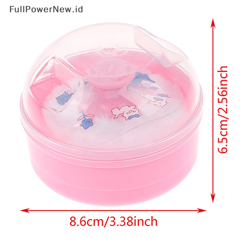 Power Portable Baby Kid Soft Face Body Kosmetik Bedak Puff Sponge Kotak Wadah Case ID