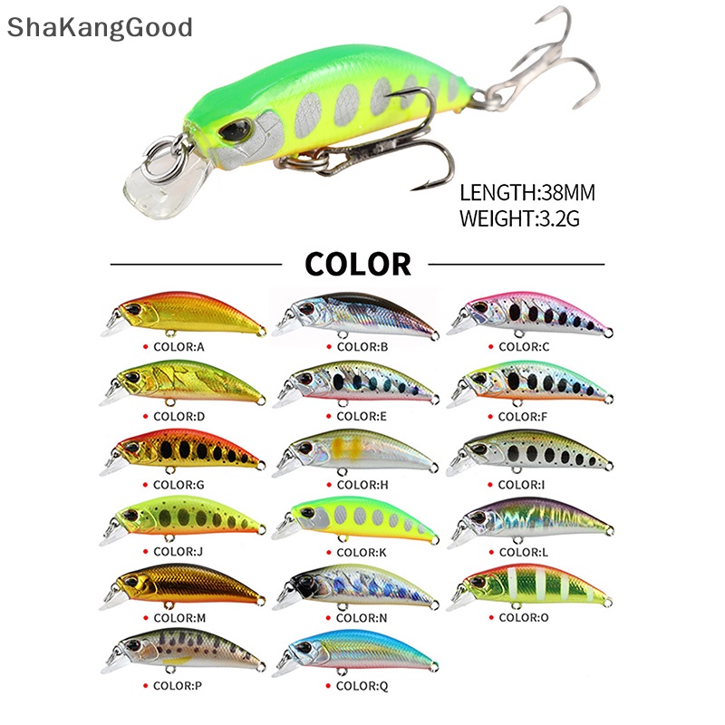Selip 1pcs Umpan Pancing Ikan Kecil Mini Wobblers 4.5cm 3.5g Tenggelam Buatan Plastik Umpan Keras Engkol SKK
