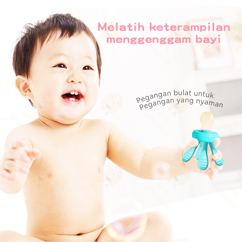 Lacoo Dot buah bayi bentuk gurita Empeng buah bayi BPA FREE Baby fruit feeder