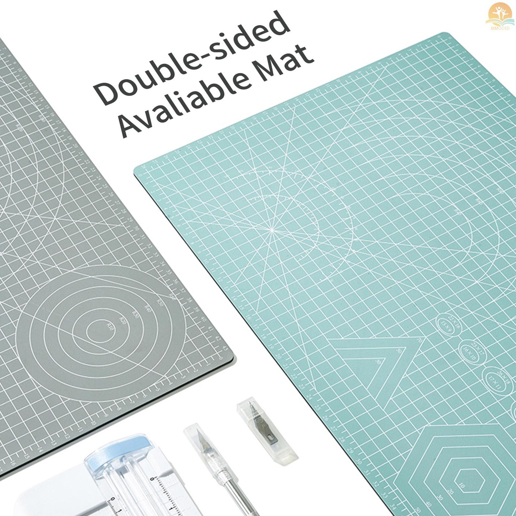 In Stock JIELISI A3 Alas Pemotong PVC Dua Sisi Non-Slip Talenan Cut Pad DIY Alat Dengan Garis Grid Bening Sudut Untuk Menjahit Kain Scrapbooking Art Craft Card Projects 45x30cm