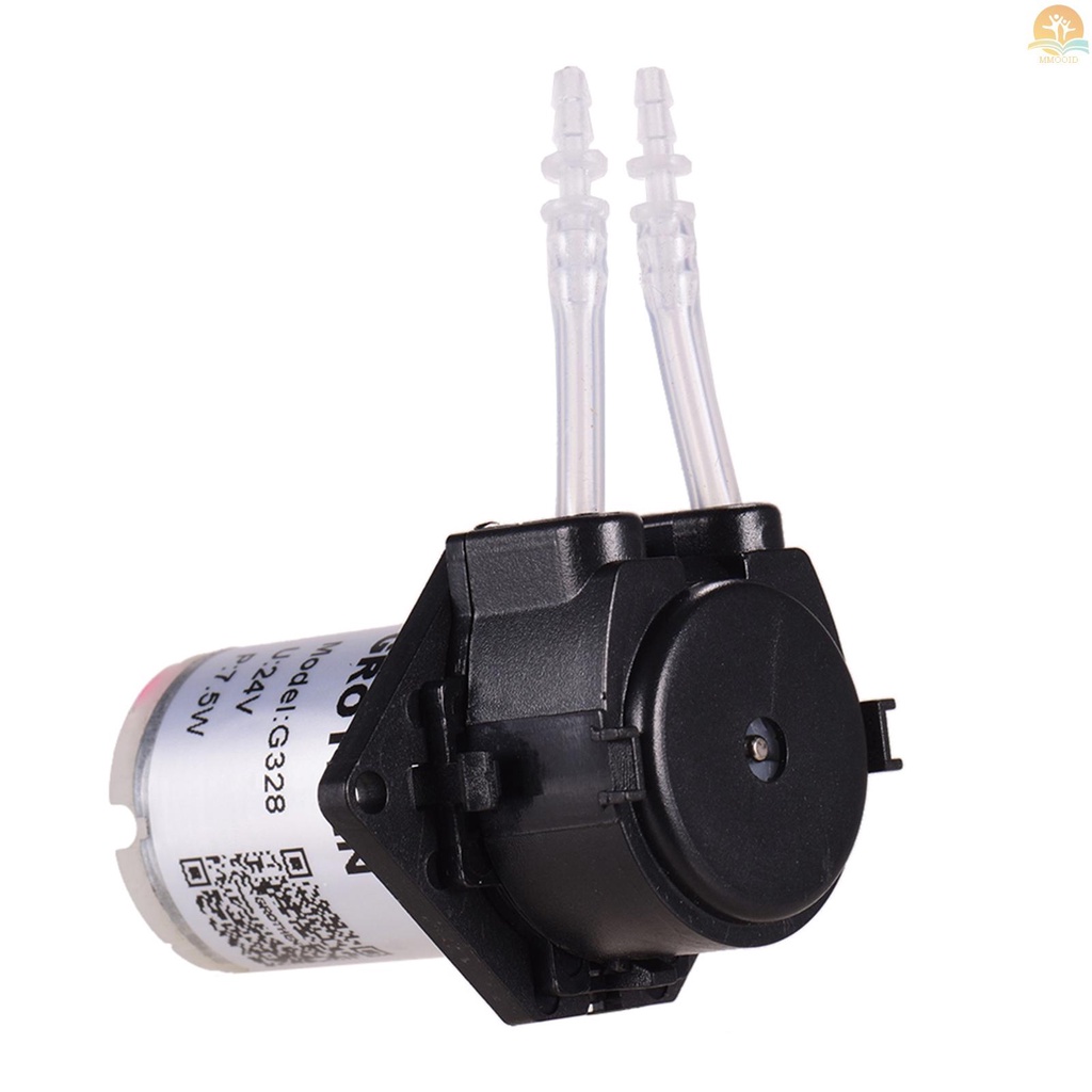 In Stock GROTHEN DC 24V Dosing Pump Pompa Peristaltik Pompa Cairan Air Mini Kepala Tabung Peristaltik Fungsi Self-Priming Untuk Akuarium Lab Kimia Analisa Dosing Additive, Pa Pipih