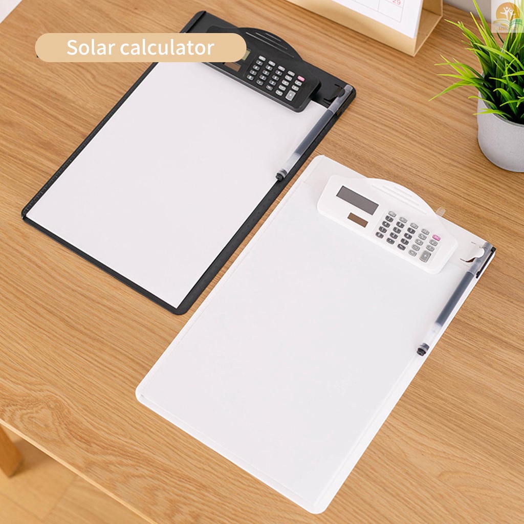 In Stock Clipboard Multifungsi Dengan Binder Kalkulator Tulisan Pad Pen Slot &amp; Skala Untuk File Kertas A4 Cocok Untuk File Bisnis Kantor Siswa