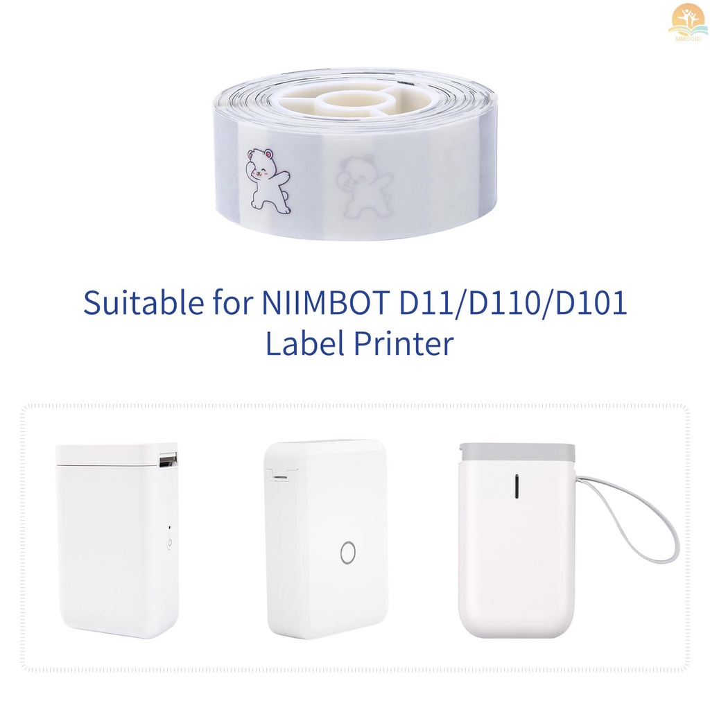 In Stock Niimbot Thermal Label Kertas Semitransparan Untuk D11/D110 /D101 Label Printer Barcode Harga Size Nama Label Kosong Tahan Air Tahan Sobek 14x40mm 160lembar/roll Untuk Rumah