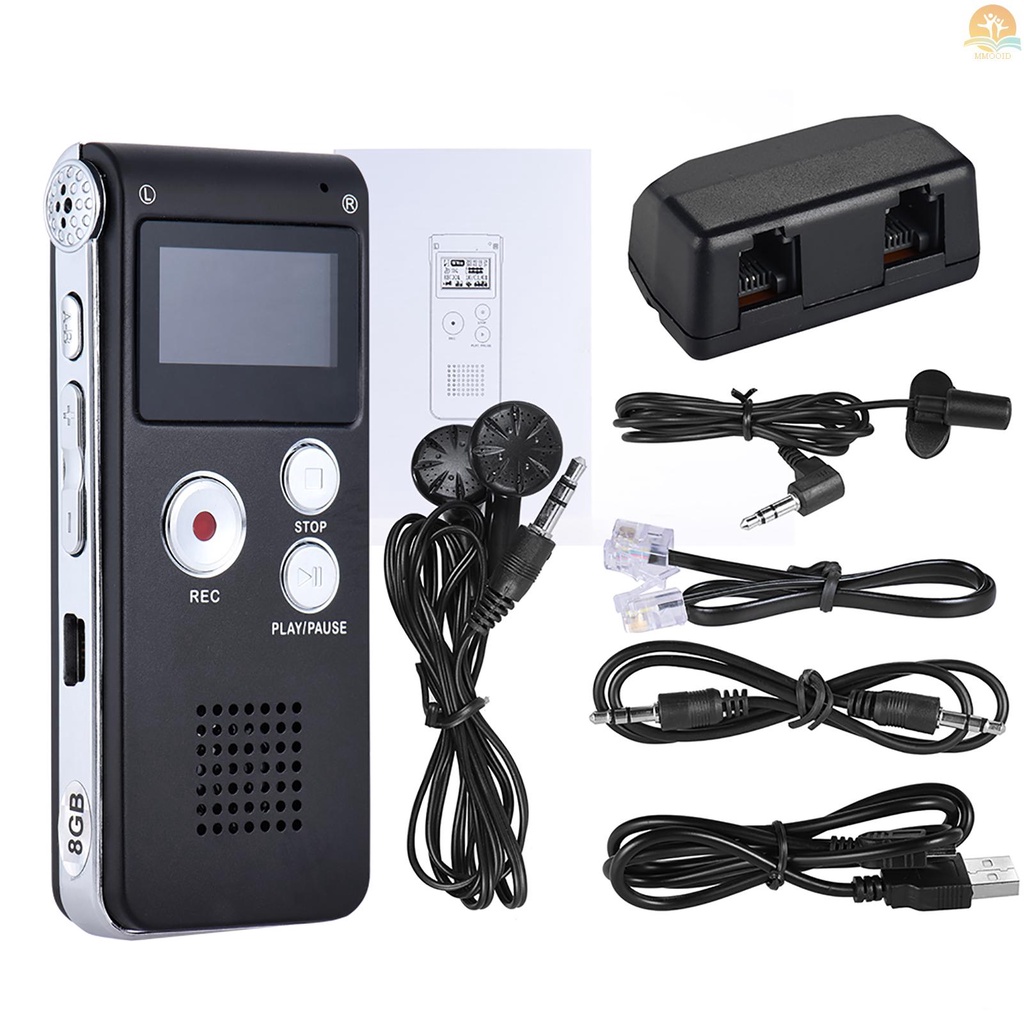 In Stock 8GB Intelligent Digital Audio Voice  Recorder Dictaphone MP3 Music Player Voice Activate VAR A-B Repeating