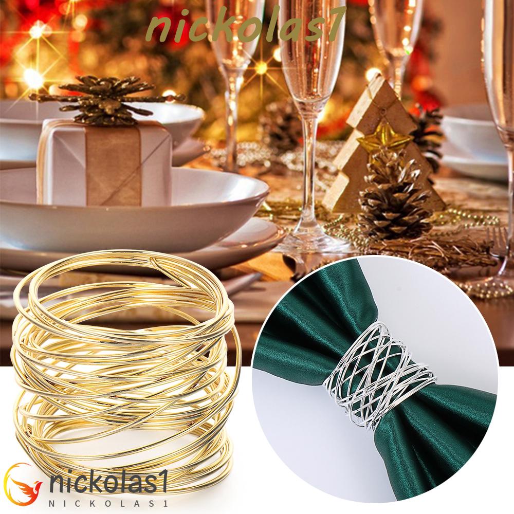 NICKOLAS1 Napkin Rings Gold 4cm Pesta Silang Dekorasi Meja Dapur Logam Serbet Gesper