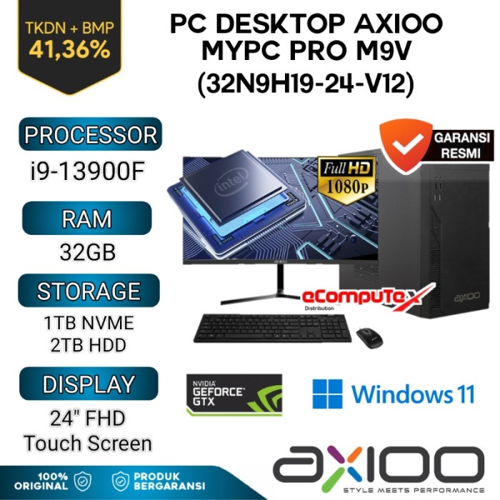 PC DESKTOP AXIOO MYPC PRO M9V (32N9H19-24-V12) i9 VGA-12GB FHD TKDN