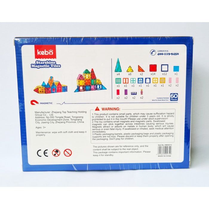 Magnetic tiles Star Shine Magnetic Tile 60 pcs - KEBO - Mainan Edukasi