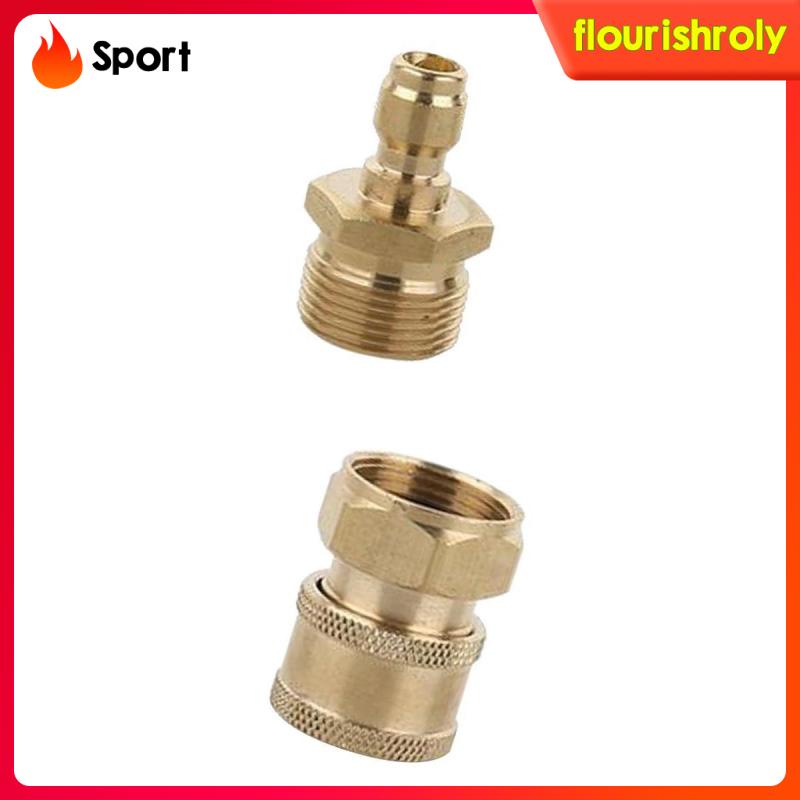 [Flourish] 2pcs Kuningan Pressure Washer Garden Hose Nozzle Sambung Quick Coupler M22 Male &amp; 4cm