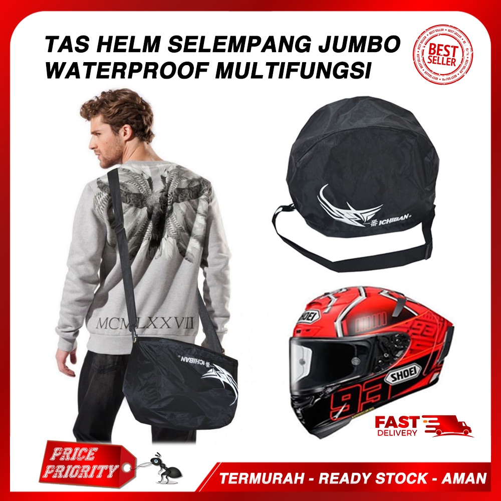 Tas Helm / Cover Helm / Tas untuk Gym Fitnes / Tas Selempang Helm Ichiban Waterproof Anti Air
