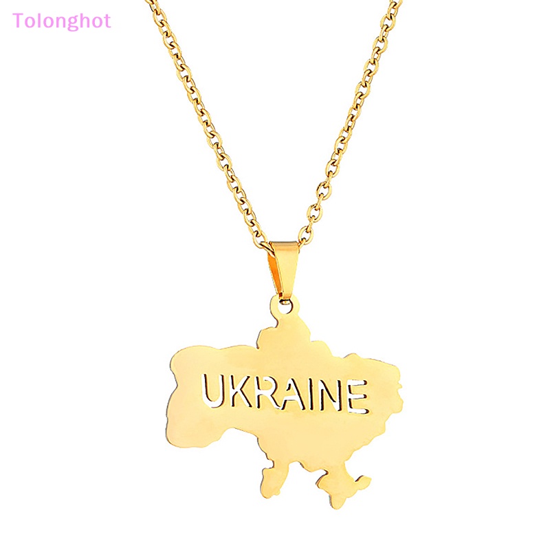 Tolonghot&gt; Fashion Garis Besar Peta Liontin Kalung Untuk Wanita Perhiasan Warna Emas Perak Choker Necklace Stainless Steel Rantai Klavikula well