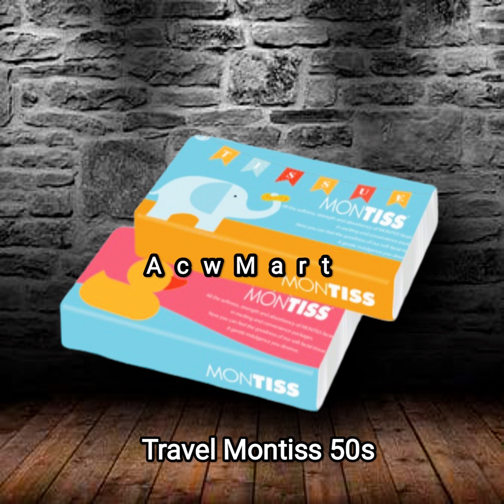 Montiss 50 sheet Travel Pack Tissue Murah   Tissue Tas Tisu Muka Facial
