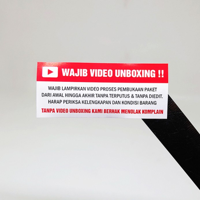 

Sticker Label Wajib Video Unboxing 7 x 3 cm Stiker Online Pengiriman (1 pack isi 100 pcs)