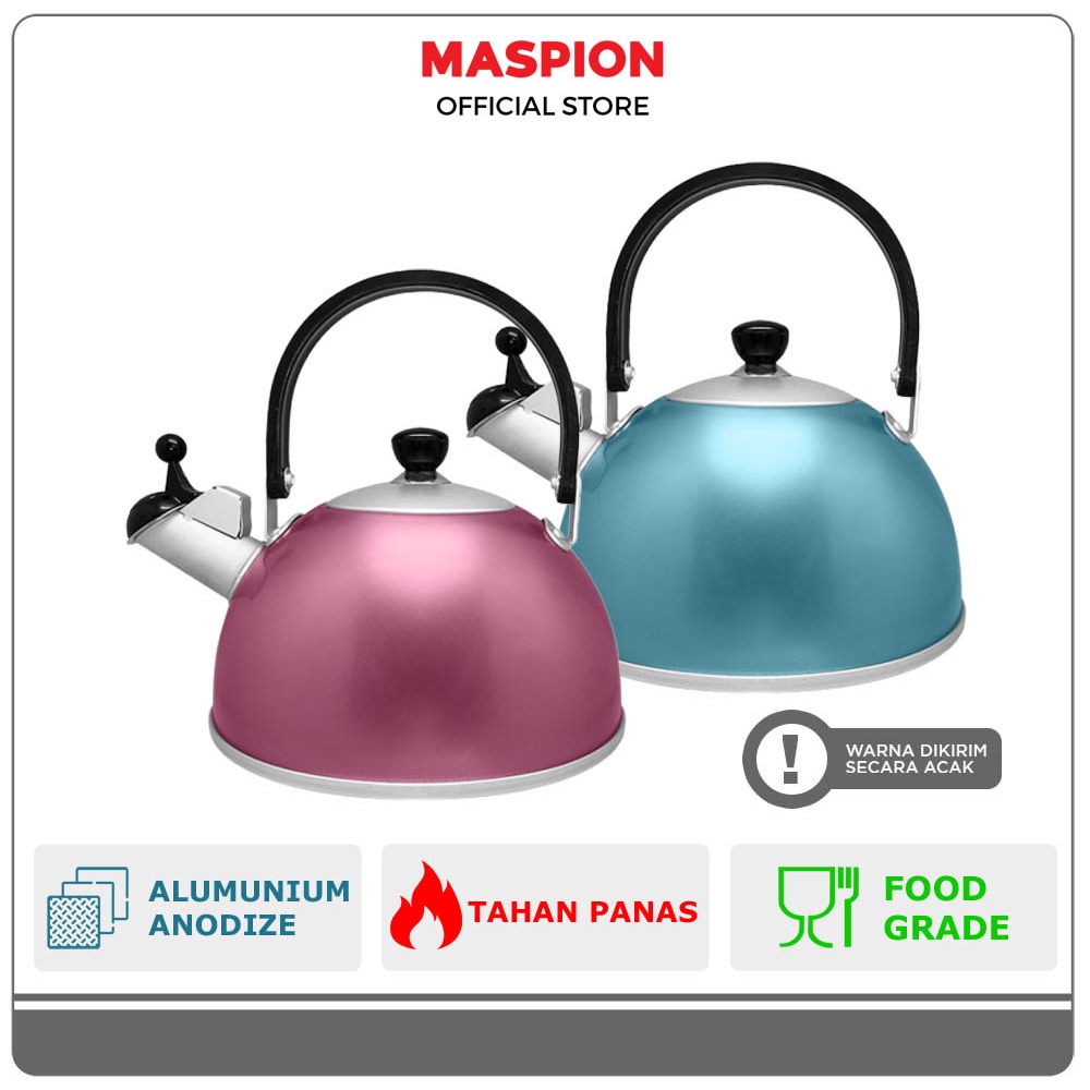 FLASHSALE [GGW] MASPION TEKO JAZZY 2,5 LITER - ALUMUNIUM ANODIZE WHISTLE KETTLE