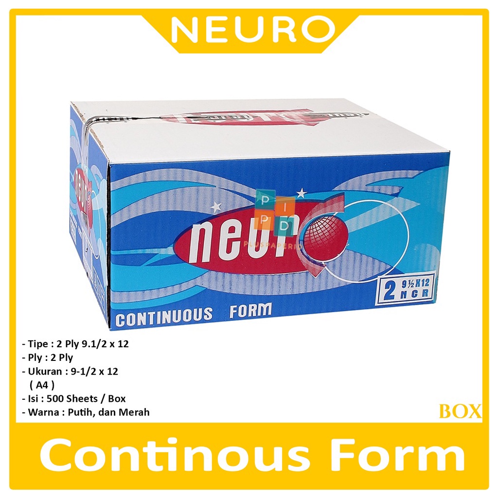 

NEURO - Continous Form 2 Ply 91/2 x 12 ( A4 ) NCR - Box