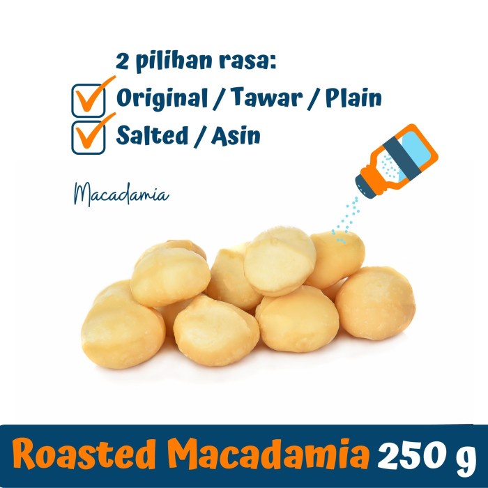 

✨Ready Stok✨ - ENAK! Macadamia Panggang (Roasted Macadamia Nuts) imported, 250 gram - Original Tawar