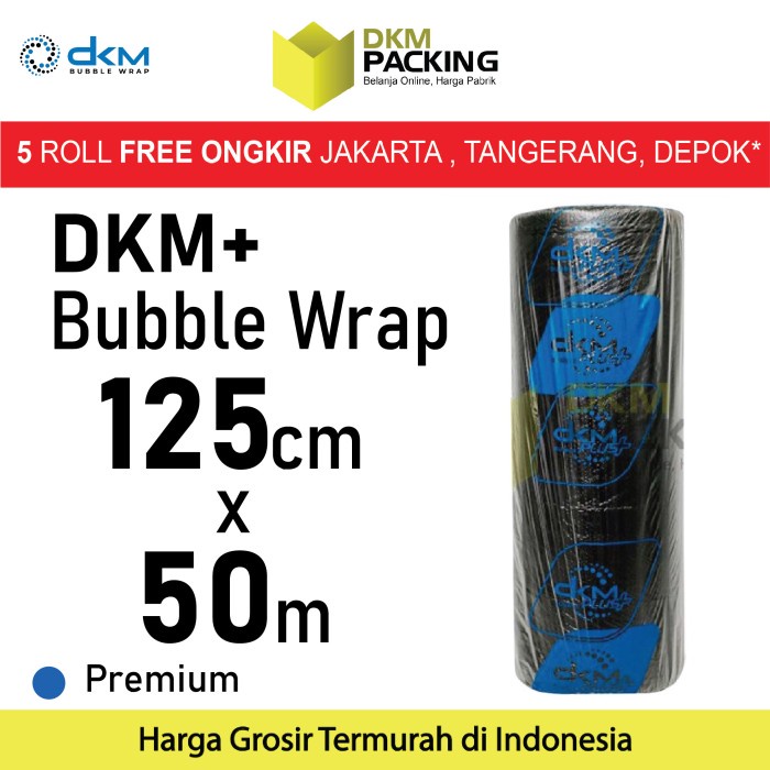 

Plastik Bubble Wrap 125cm x 50m HITAM DKM PLUS /ROLL
