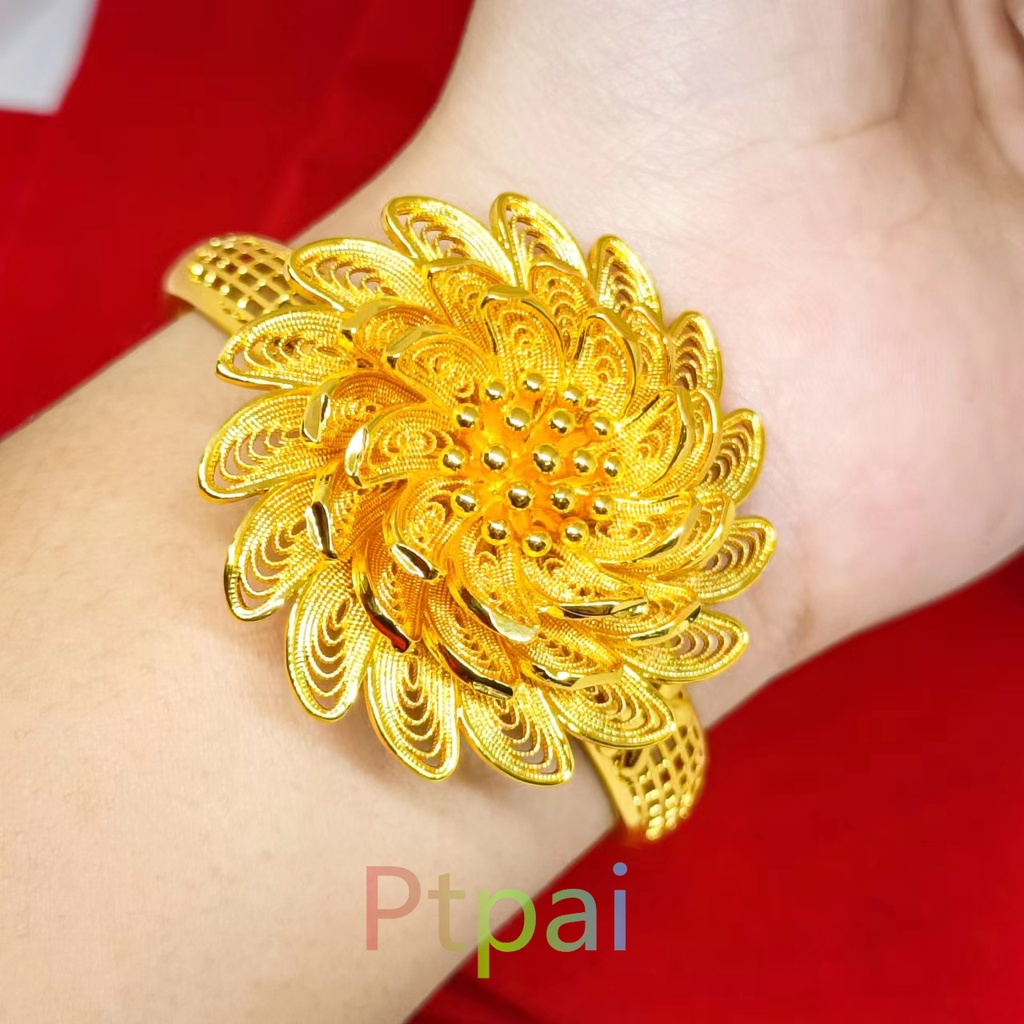 Gelang bunga matahari terbaru lapis emas 24k gold xuping