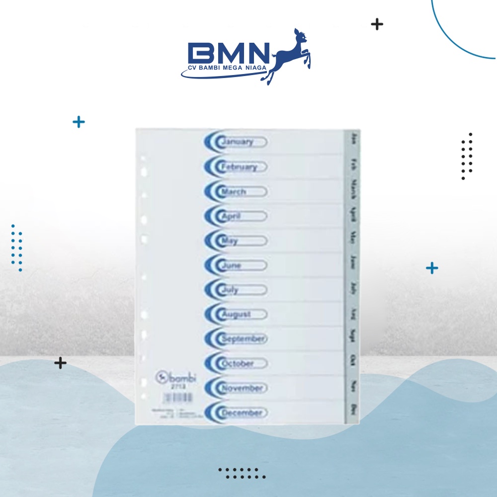 

Bambi Isi Binder A4 Divider & Indexes Pembatas Kertas Binder Edisi Pembatas Kertas Binder Edisi Monthly Multiholes Rigid - 2713