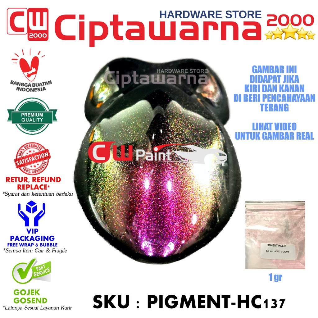 CWPAINT PIGMENT BUBUK 1GR CAT BUNGLON XIRALIC PURPLE COMET - HC-137X