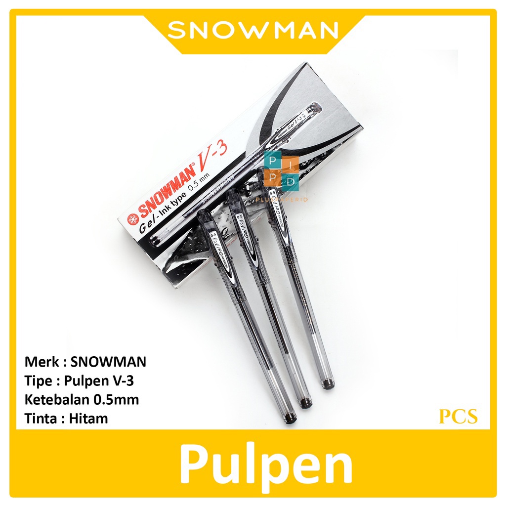 

SNOWMAN - Pulpen Ball Pen V-3 HItam 0.5mm - Pcs