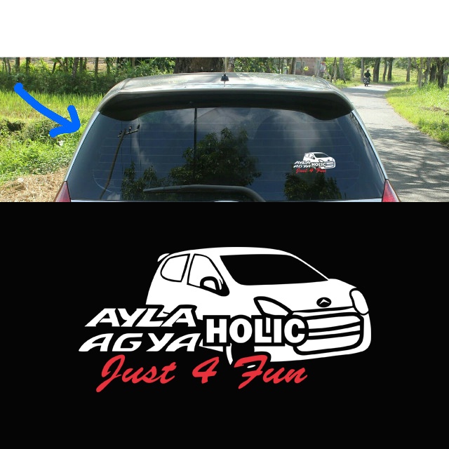 stiker variasi mobil ayla agya holic just for fun