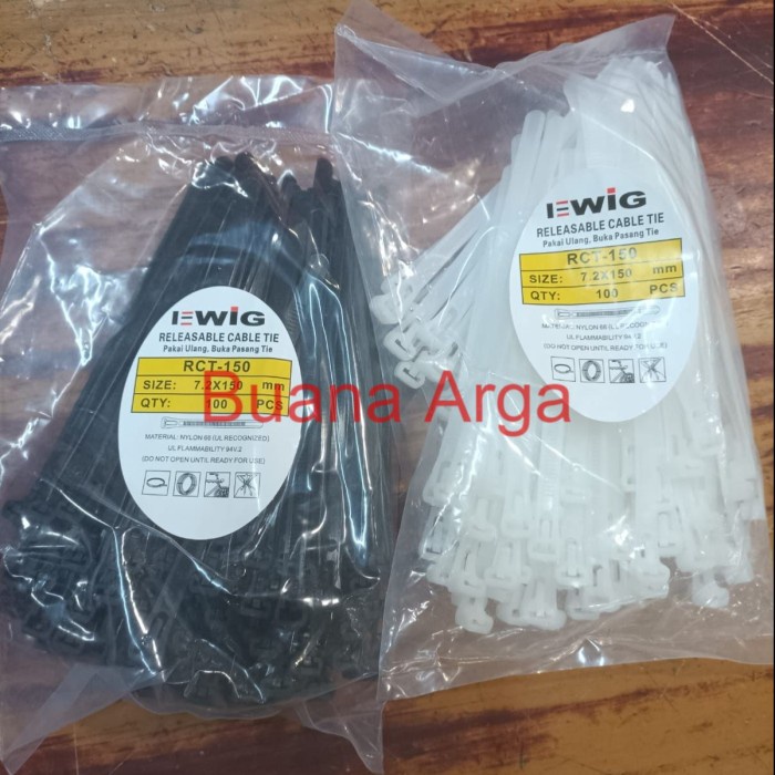 

[DD] Kabel Ties Buka Pasang Releasable Cable Tie RCT 150 x 7.2mm EWIG - Hitam