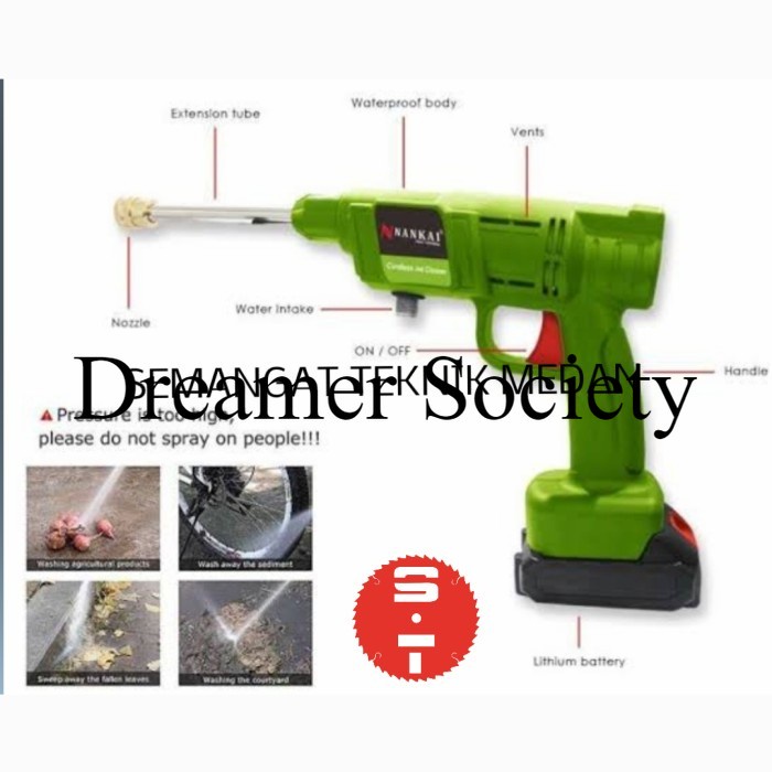 Berkualitas MESIN CORDLESS CUCI MOTOR MOBIL JET CLEANER BATERAI SET LENGKAP NANKAI DCB562