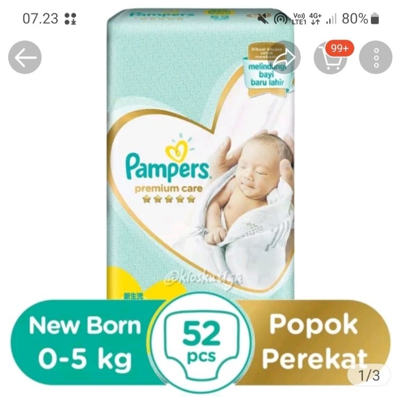 BISA COD Pampers newborn 52