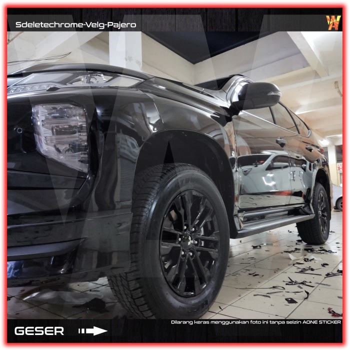 Sticker Mobil untuk Velg Pajero Sport Variasi Delete Chrome
