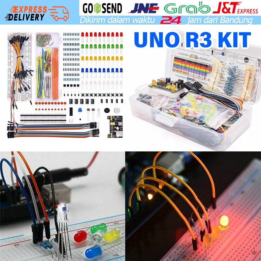 1 Set R3 Arduino Kit / Starter Kit Komponen Elektronik UNO R3 Arduino R3