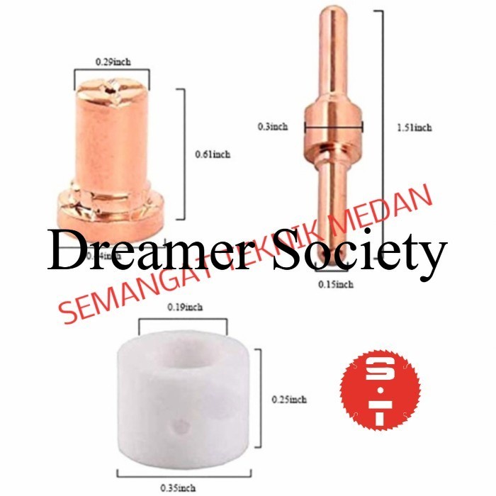 Berkualitas CUT40 P40 NOZZLE ELEKTRODA PANJANG MATA PLASMA TIP SET CUT P 40 PT31 FCJ697