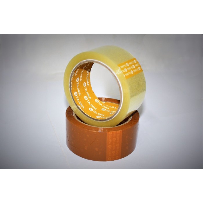 

Lakban Coklat/Bening 2 inch 45mm x 90Yards Ekonomis Tajima Yellow Core -CETRO