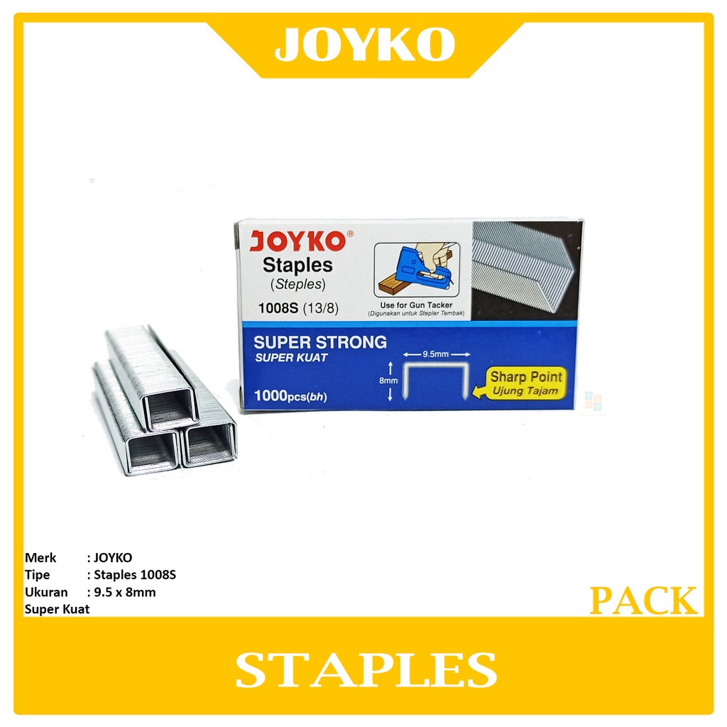 

JOYKO - Isi Staples No.1008S - Isi stapler Heavy Duty - Pack